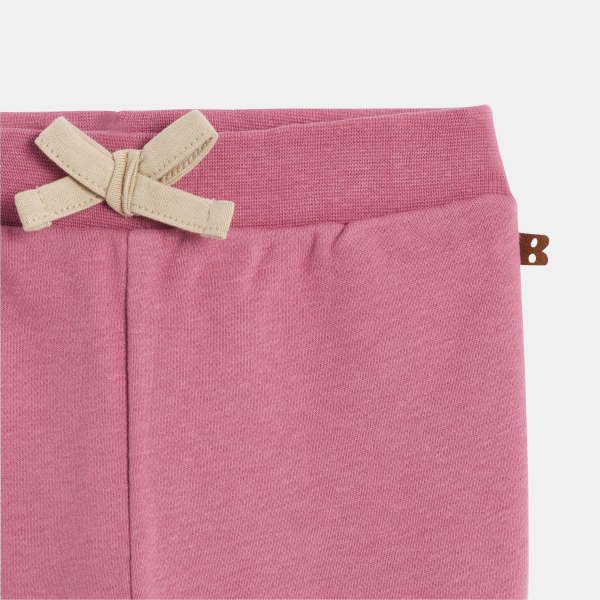 بنطلون (سروال) رياضي من الصوف الناعم، باللون المُسكات للفتيات الصغيرات